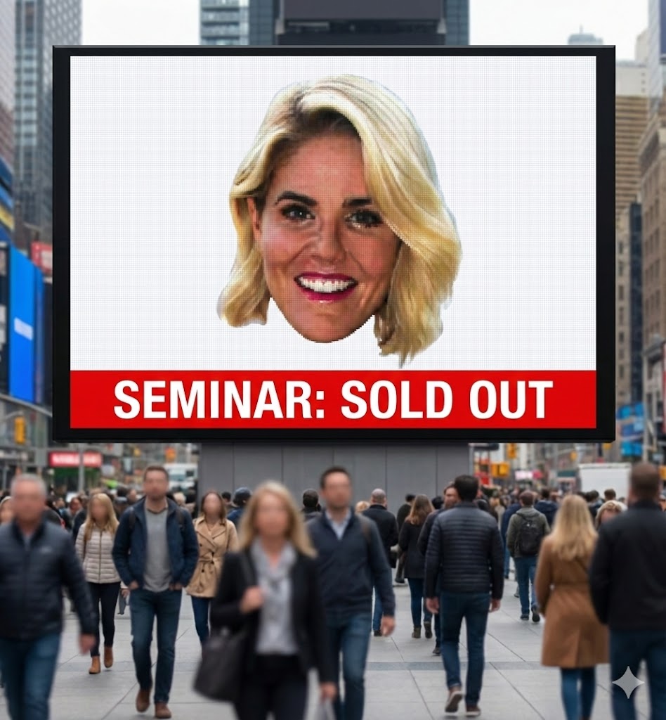 Brittany on Times Square billboard - Seminar Sold Out